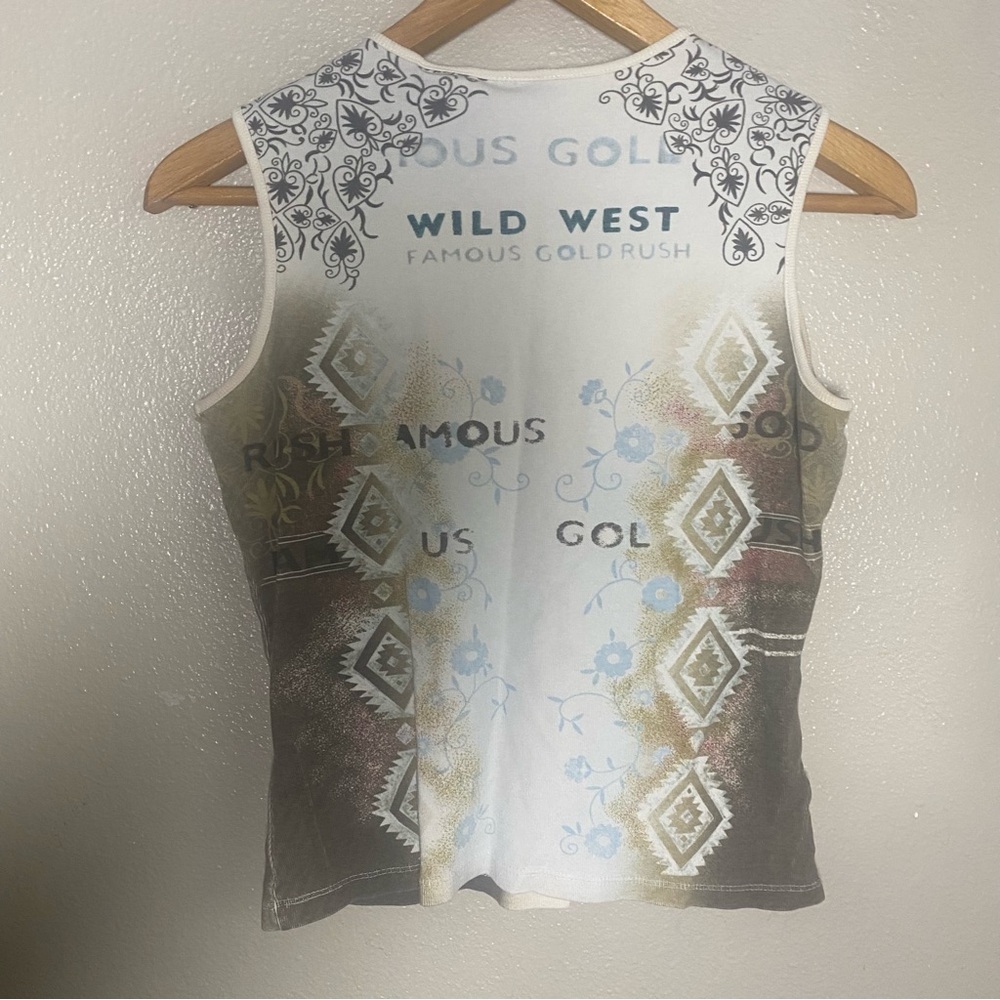 Vintage Route 66 White Tank Top with Brown Ombre 2000s size small stretch - Picture 4 of 5